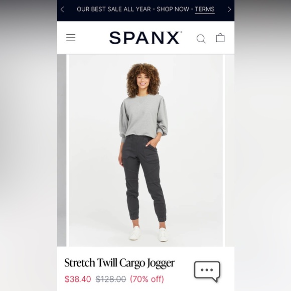 Brand new Spanx Twill Cargo Jogger Pants (black) - Picture 1 of 5